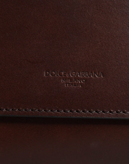 Dolce & Gabbana Braune Leder Umhängetasche mit Logo-Prägung - Exquisite Handwerkskunst