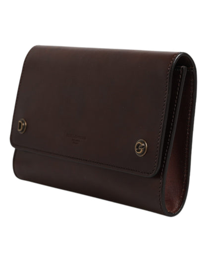 Dolce & Gabbana Braune Leder Umhängetasche mit Logo-Prägung - Exquisite Handwerkskunst