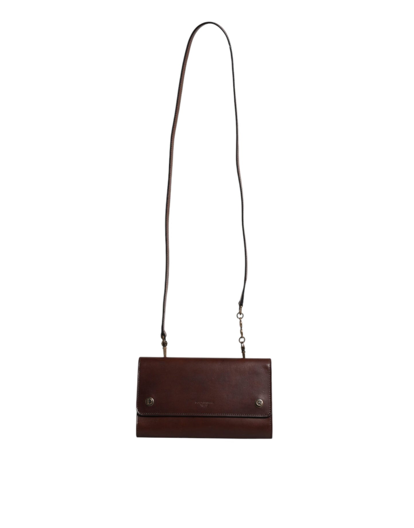 Dolce & Gabbana Braune Leder Umhängetasche mit Logo-Prägung - Exquisite Handwerkskunst