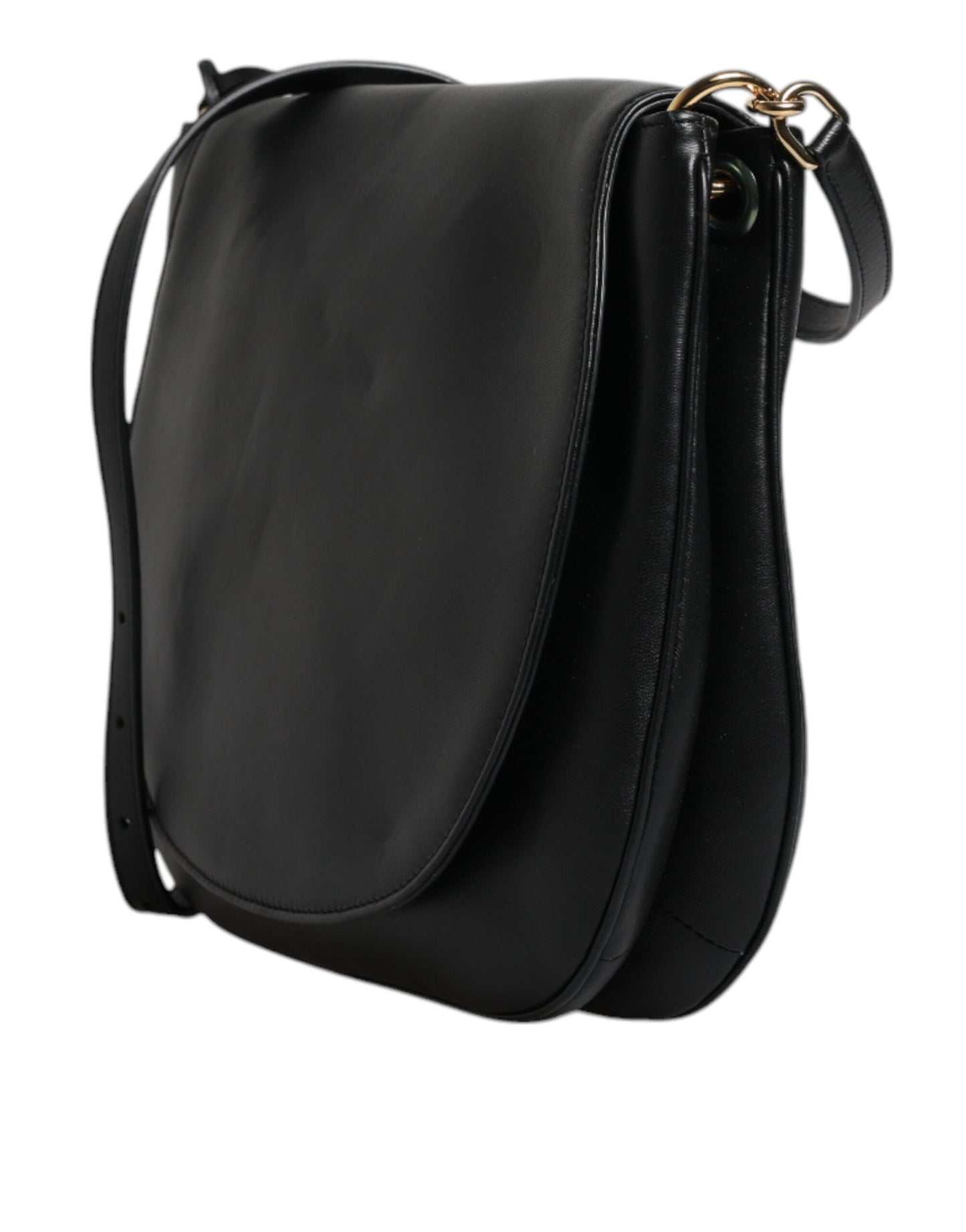 Dolce & Gabbana Schwarze Leder-Umhängetasche mit Klappe - Exklusive Damenhandtasche