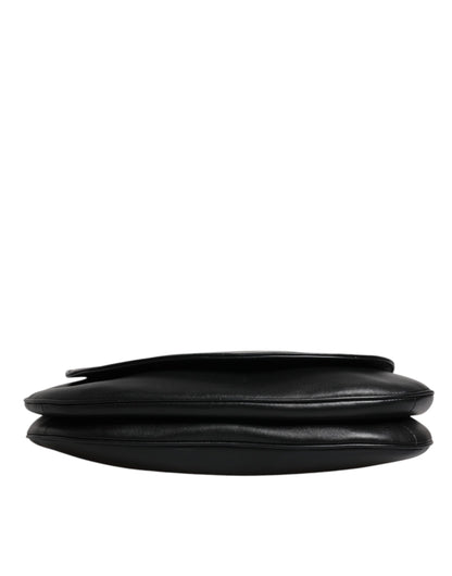 Dolce & Gabbana Schwarze Leder-Umhängetasche mit Klappe - Exklusive Damenhandtasche