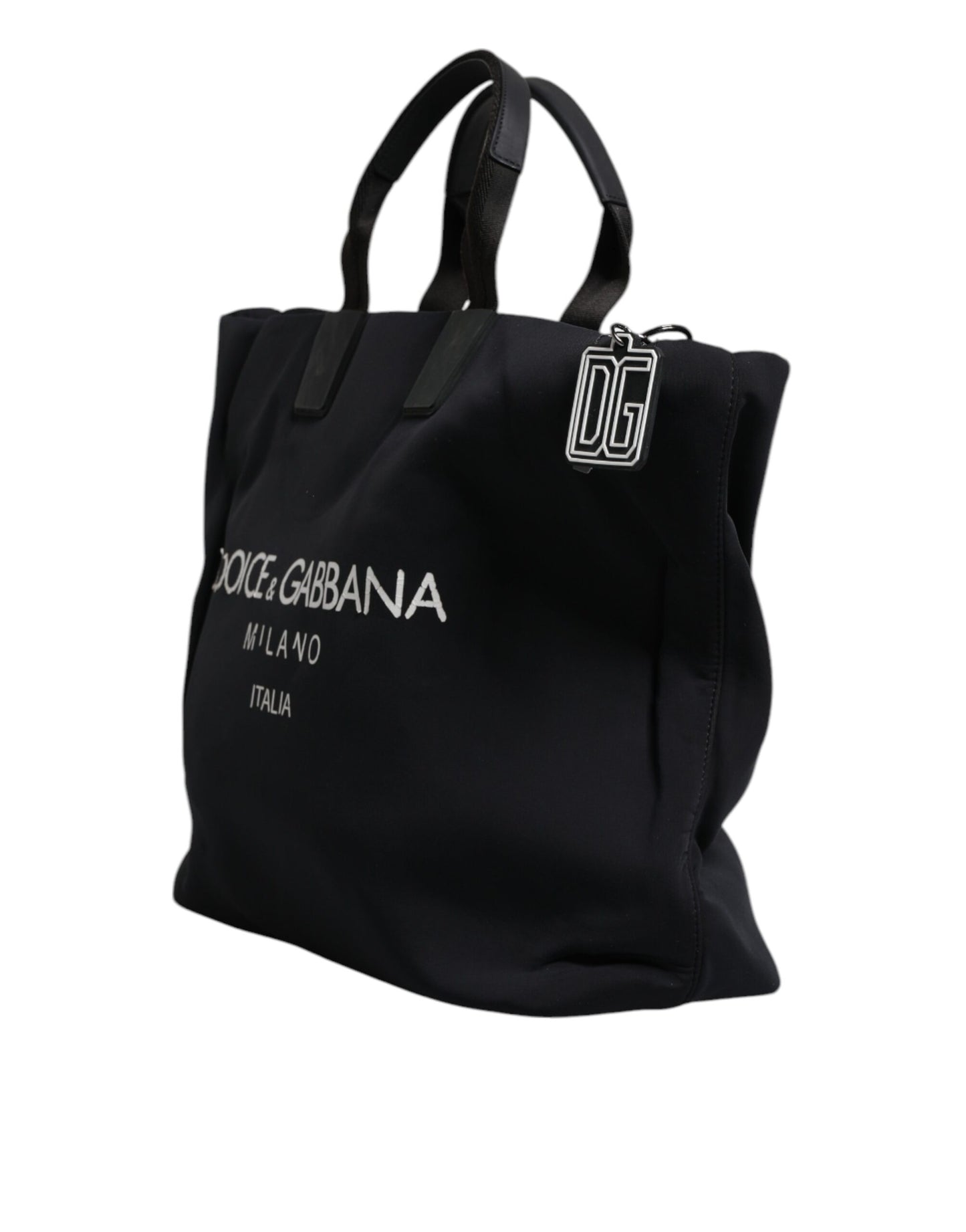Dolce & Gabbana Schwarze Canvas DG Logo Damen Shopping Tote Bag – Exquisite Handtasche