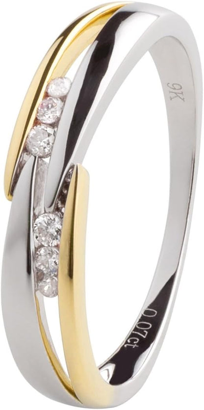 Women’s Ring, 375 Gold, 0.07 Carat Diamond
