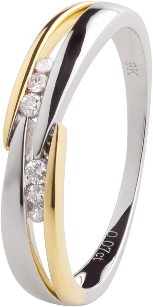 Women’s Ring, 375 Gold, 0.07 Carat Diamond