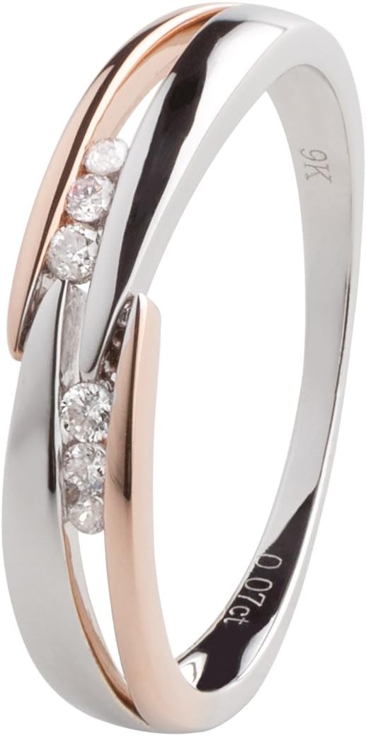 Women’s Ring, 375 Gold, 0.07 Carat Diamond