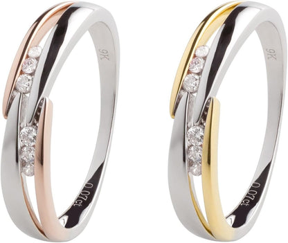 Women’s Ring, 375 Gold, 0.07 Carat Diamond