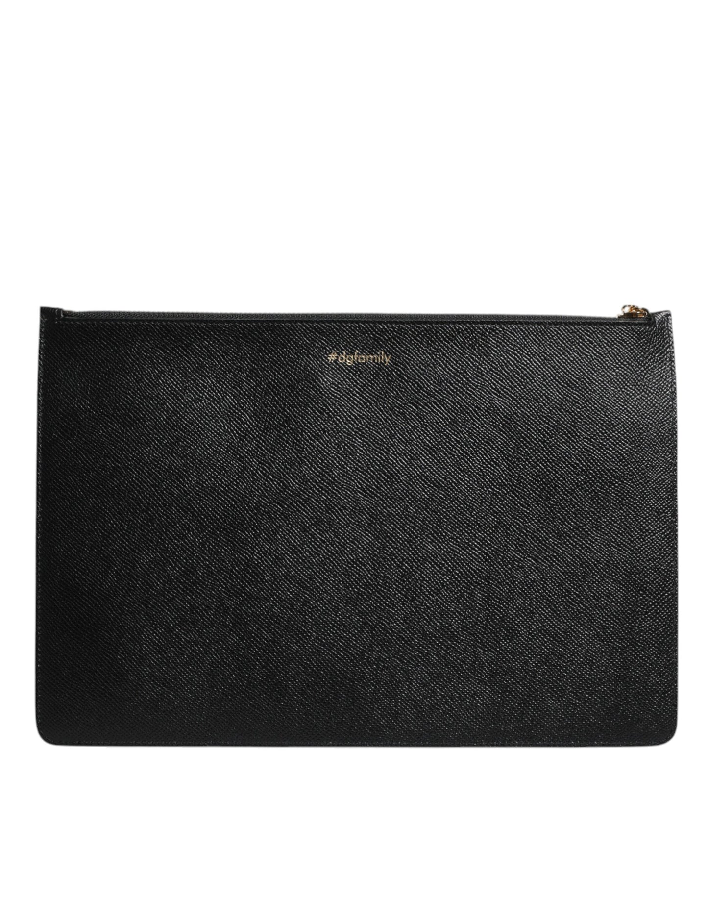 Dolce & Gabbana Schwarzes Leder Zip Pouch Tasche – Exklusive Herrenaccessoires