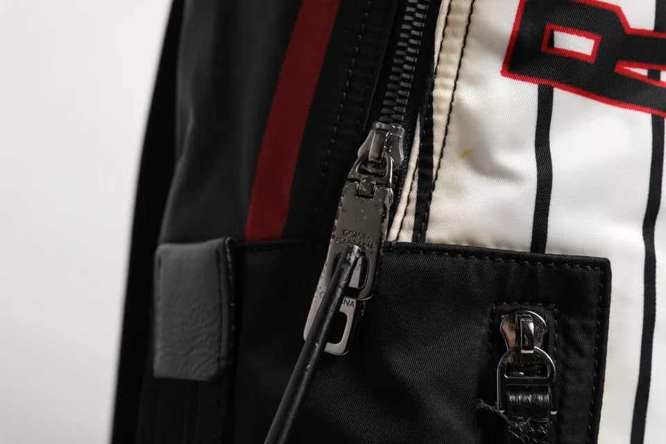 Dolce & Gabbana Vulcano Rucksack für Herren in Schwarz-Weiß mit Königlichem Print