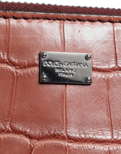 Luxuriöse Dolce & Gabbana Bordeaux Krokoleder Aktentasche für Herren