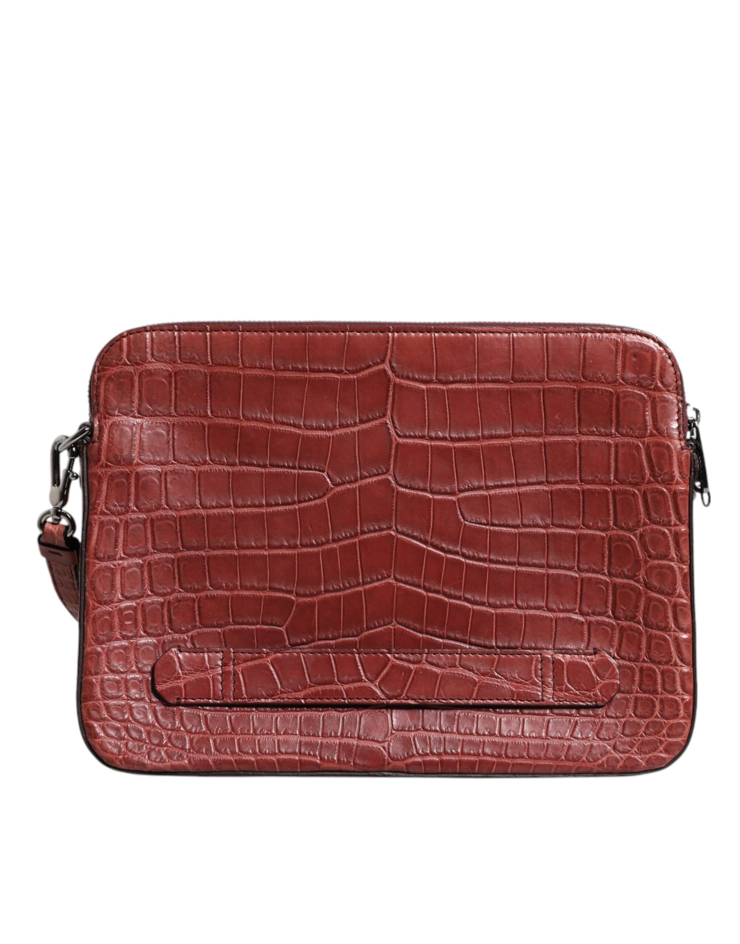 Luxuriöse Dolce & Gabbana Bordeaux Krokoleder Aktentasche für Herren
