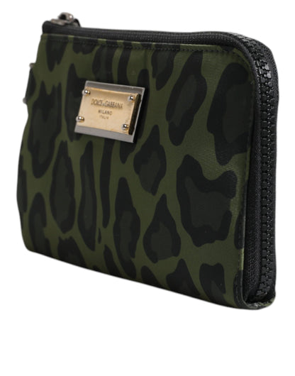 Dolce & Gabbana Grüne Leopardenleder Multifunktions-Kit-Tasche – Exklusive Handtasche für Damen