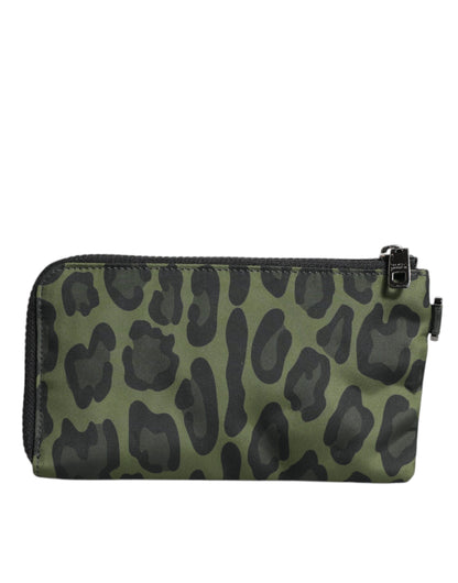 Dolce & Gabbana Grüne Leopardenleder Multifunktions-Kit-Tasche – Exklusive Handtasche für Damen
