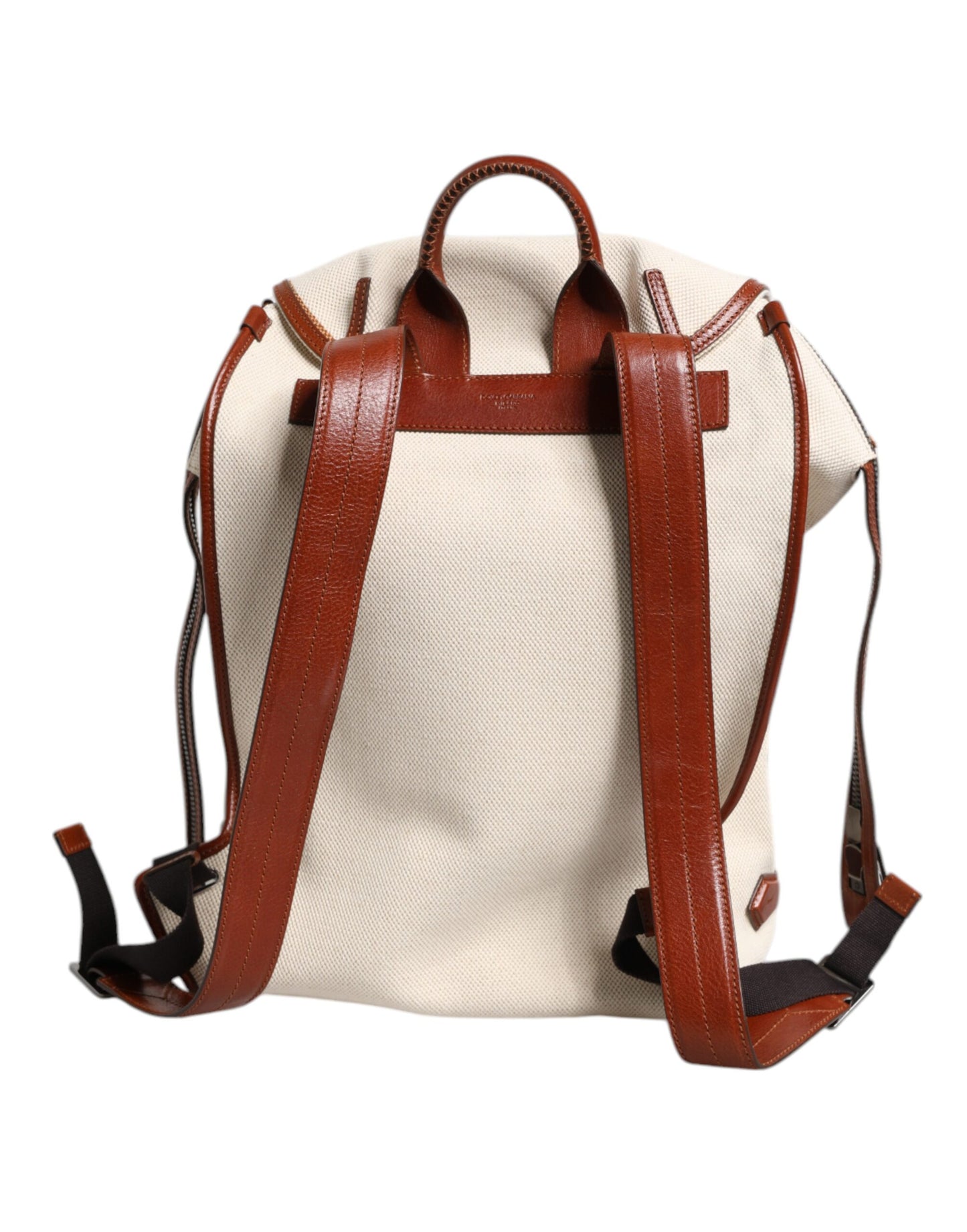 Dolce & Gabbana Beige Braun Segeltuch Leder EDGE Rucksack für Herren – Luxus Reise-Tasche