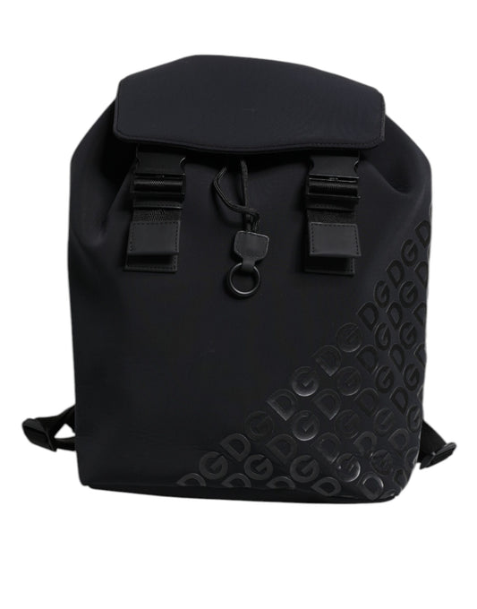 Dolce & Gabbana Schwarzer Neopren Nylon DG Logo Schulrucksack Tasche - Eleganz und Exklusivität