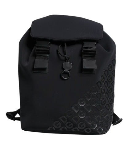 Dolce & Gabbana Schwarzer Neopren Nylon DG Logo Schulrucksack Tasche - Eleganz und Exklusivität
