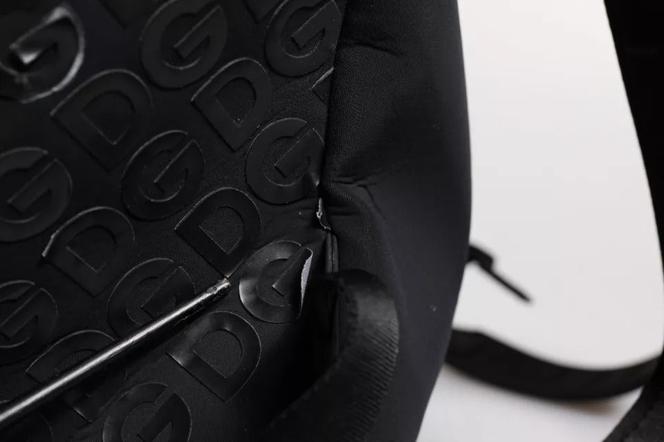 Dolce & Gabbana Schwarzer Neopren Nylon DG Logo Schulrucksack Tasche - Eleganz und Exklusivität