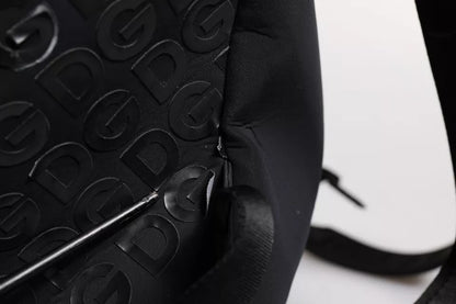 Dolce & Gabbana Schwarzer Neopren Nylon DG Logo Schulrucksack Tasche - Eleganz und Exklusivität
