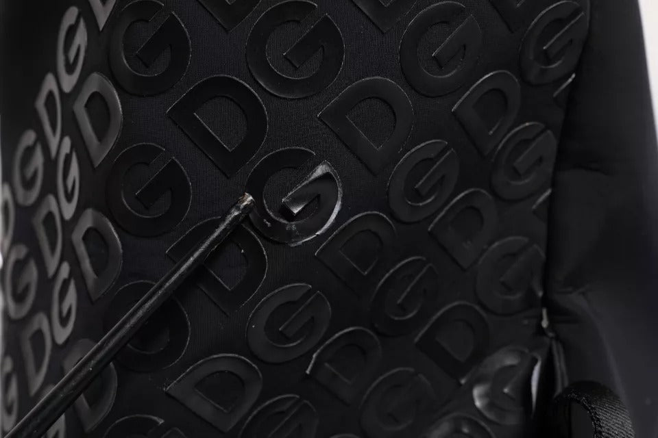 Dolce & Gabbana Schwarzer Neopren Nylon DG Logo Schulrucksack Tasche - Eleganz und Exklusivität
