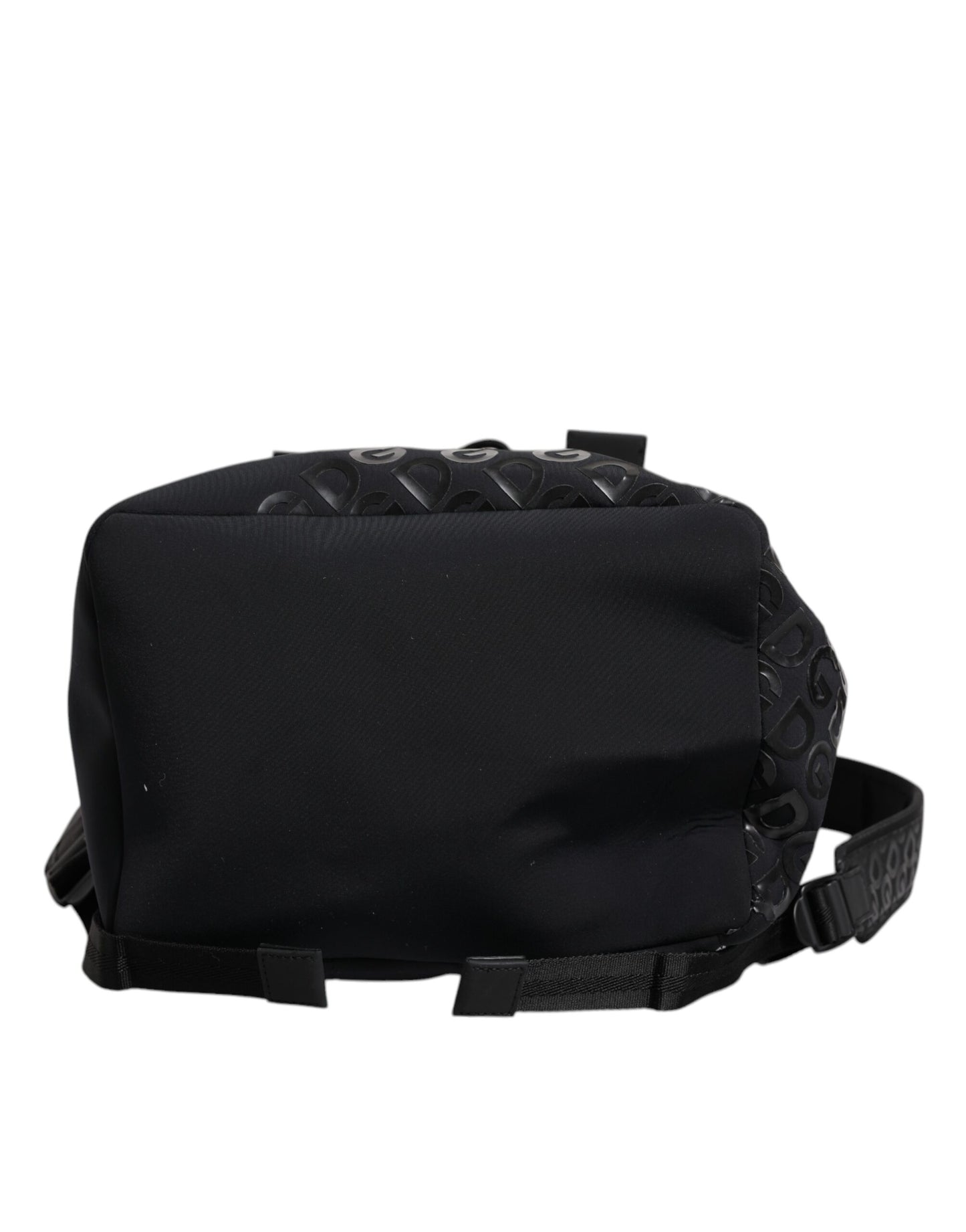 Dolce & Gabbana Schwarzer Neopren Nylon DG Logo Schulrucksack – Exklusive Designer Tasche