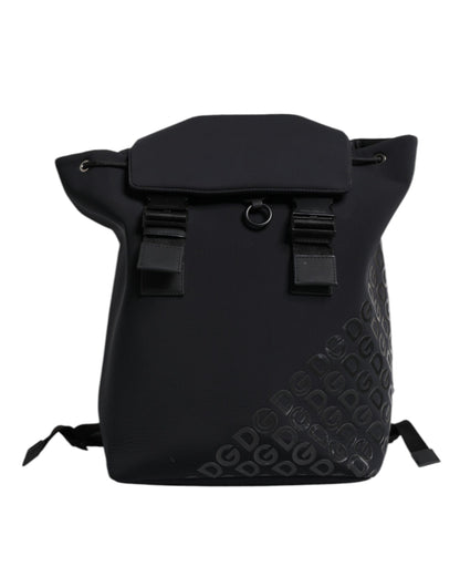 Dolce & Gabbana Schwarzer Neopren Nylon DG Logo Schulrucksack Tasche - Luxus für Anspruchsvolle