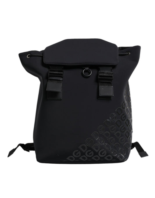 Dolce & Gabbana Schwarzer Neopren Nylon DG Logo Schulrucksack Tasche - Luxus für Anspruchsvolle