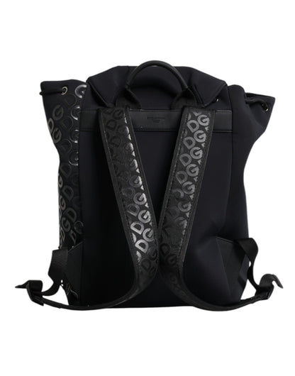 Dolce & Gabbana Schwarzer Neopren Nylon DG Logo Schulrucksack Tasche - Luxus für Anspruchsvolle
