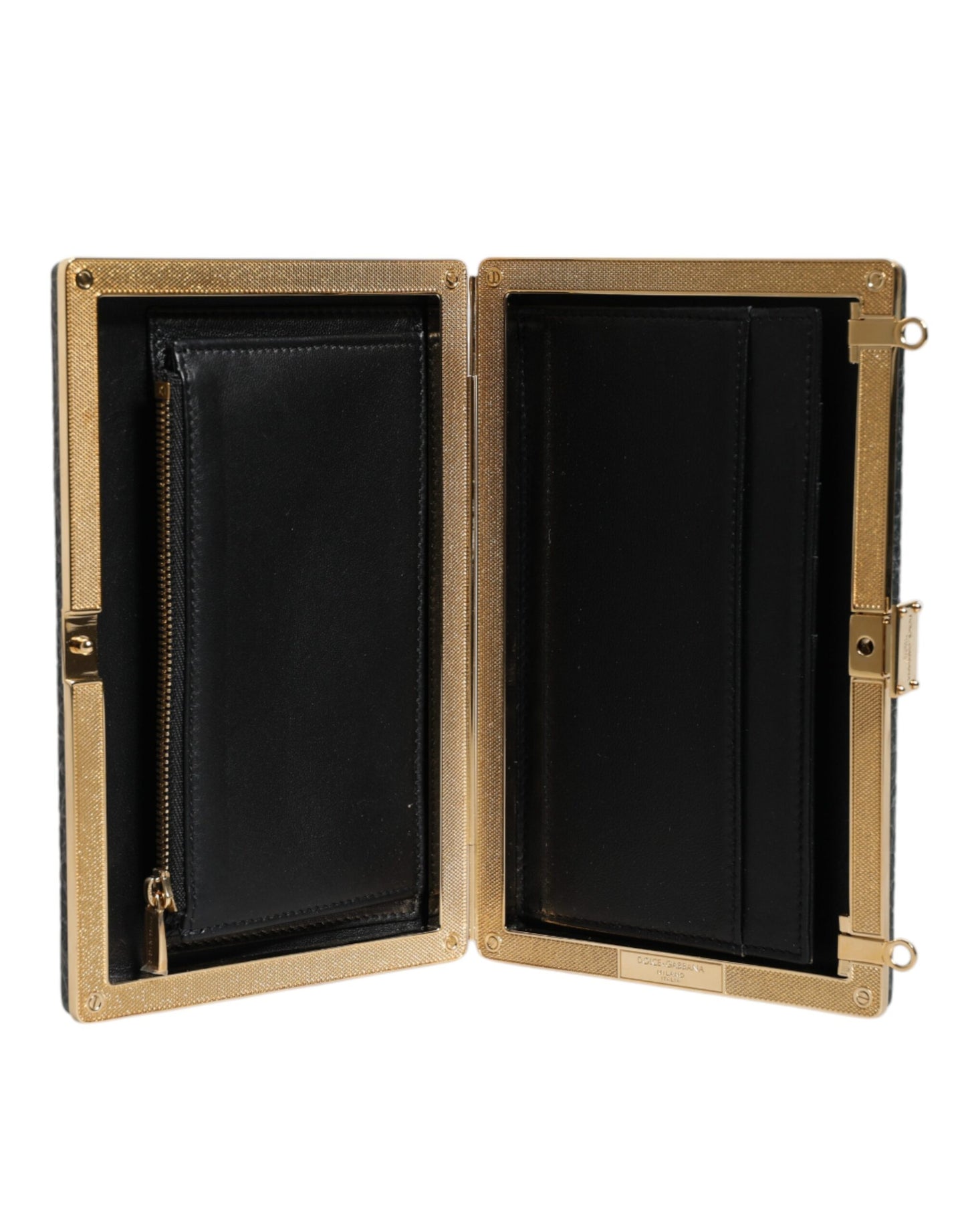 Dolce & Gabbana Schwarze Leder Clutch - Elegante Abendtasche