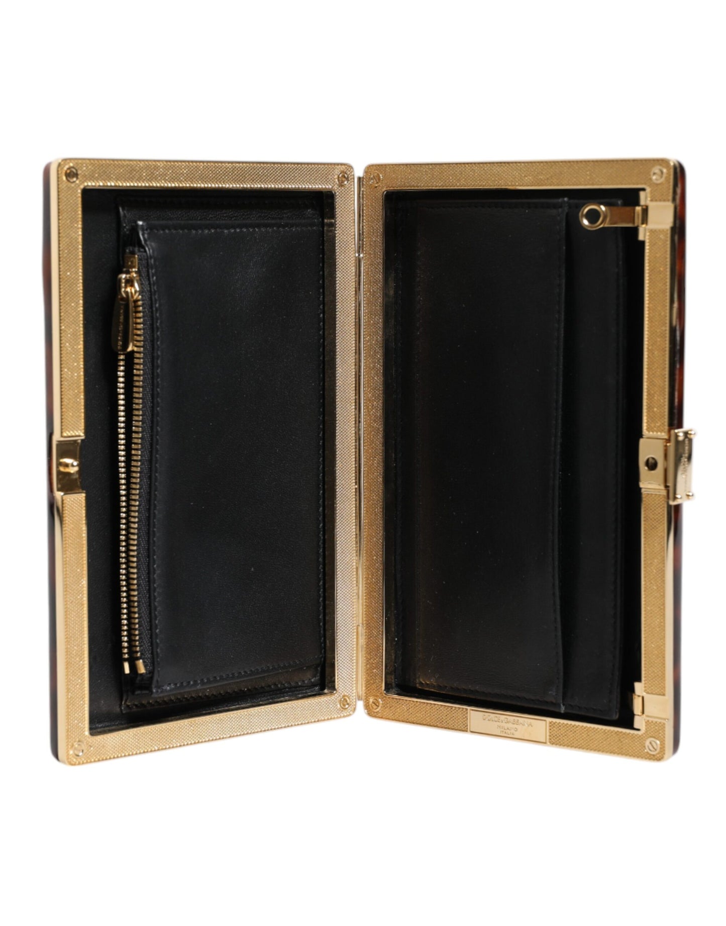 Dolce & Gabbana Braune Leder Clutch Abend Crossbody Tasche - Eleganz in jedem Detail