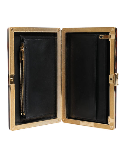 Dolce & Gabbana Braune Leder Clutch Abend Crossbody Tasche - Eleganz in jedem Detail