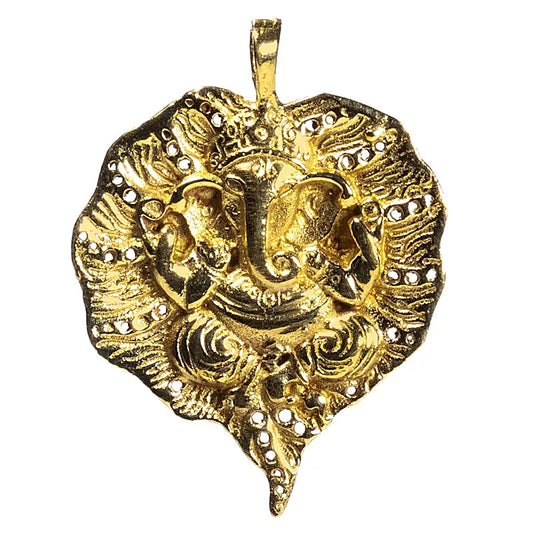 Hochwertige Pendant Ganesh leaf gold