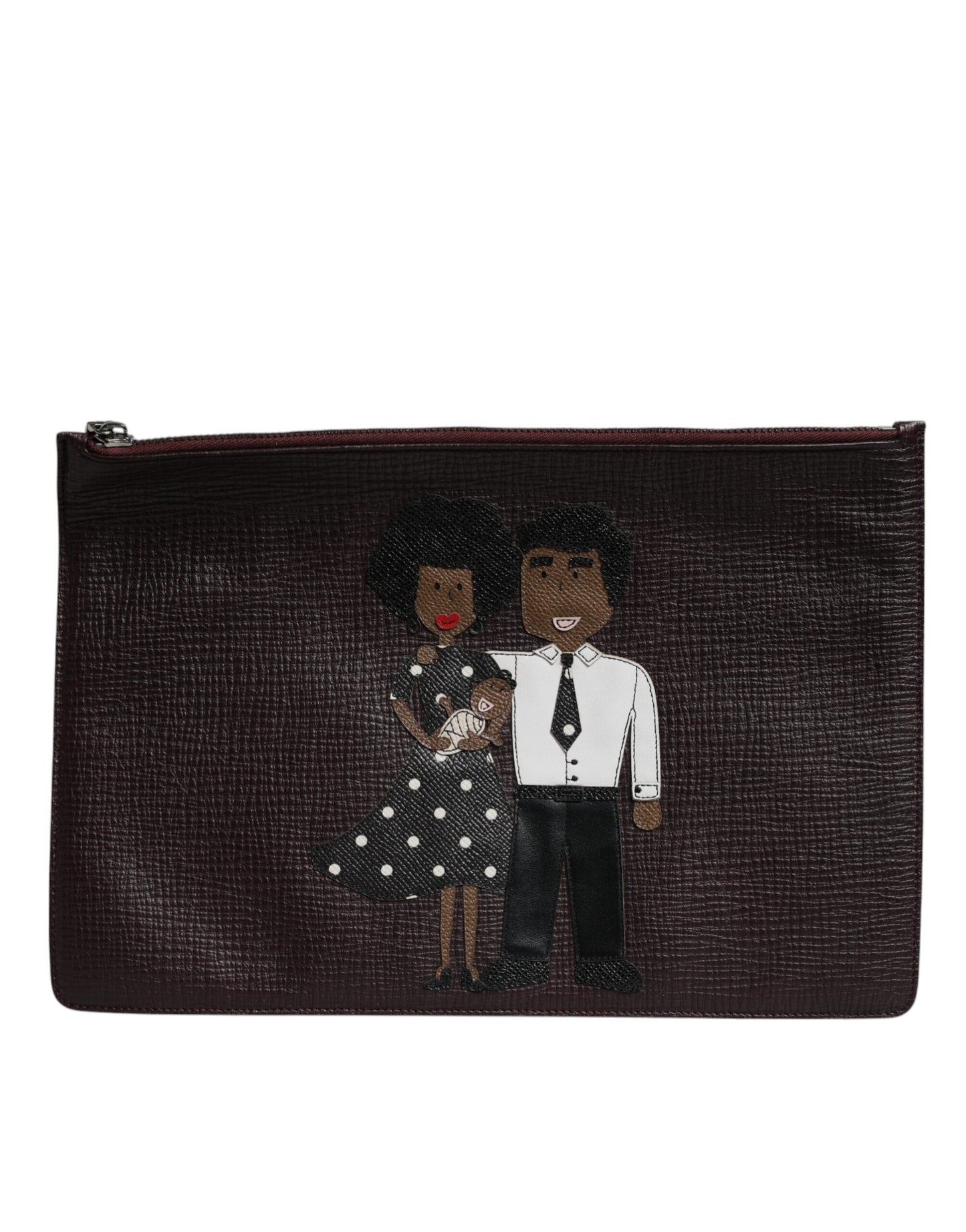 Luxuriöse Dolce & Gabbana Herren Clutch Pouch Tasche aus braunem Leder
