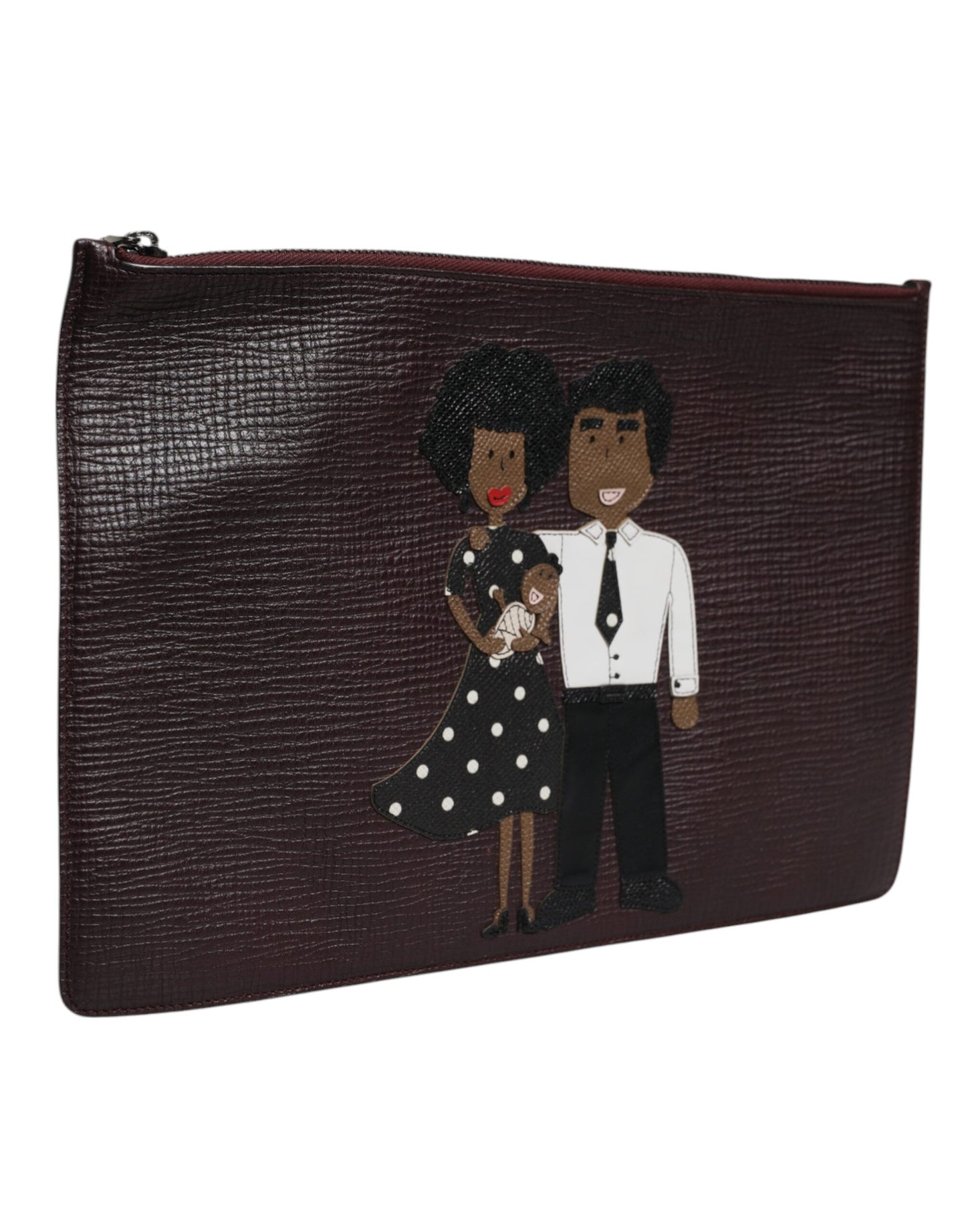 Luxuriöse Dolce & Gabbana Herren Clutch Pouch Tasche aus braunem Leder
