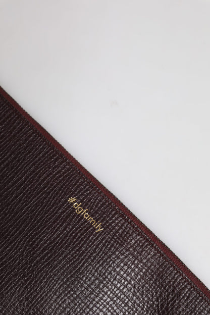 Luxuriöse Dolce & Gabbana Herren Clutch Pouch Tasche aus braunem Leder
