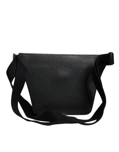 Dolce & Gabbana Schwarzes Kalbsleder Gürtel Taille Fanny Pack Tasche für Männer