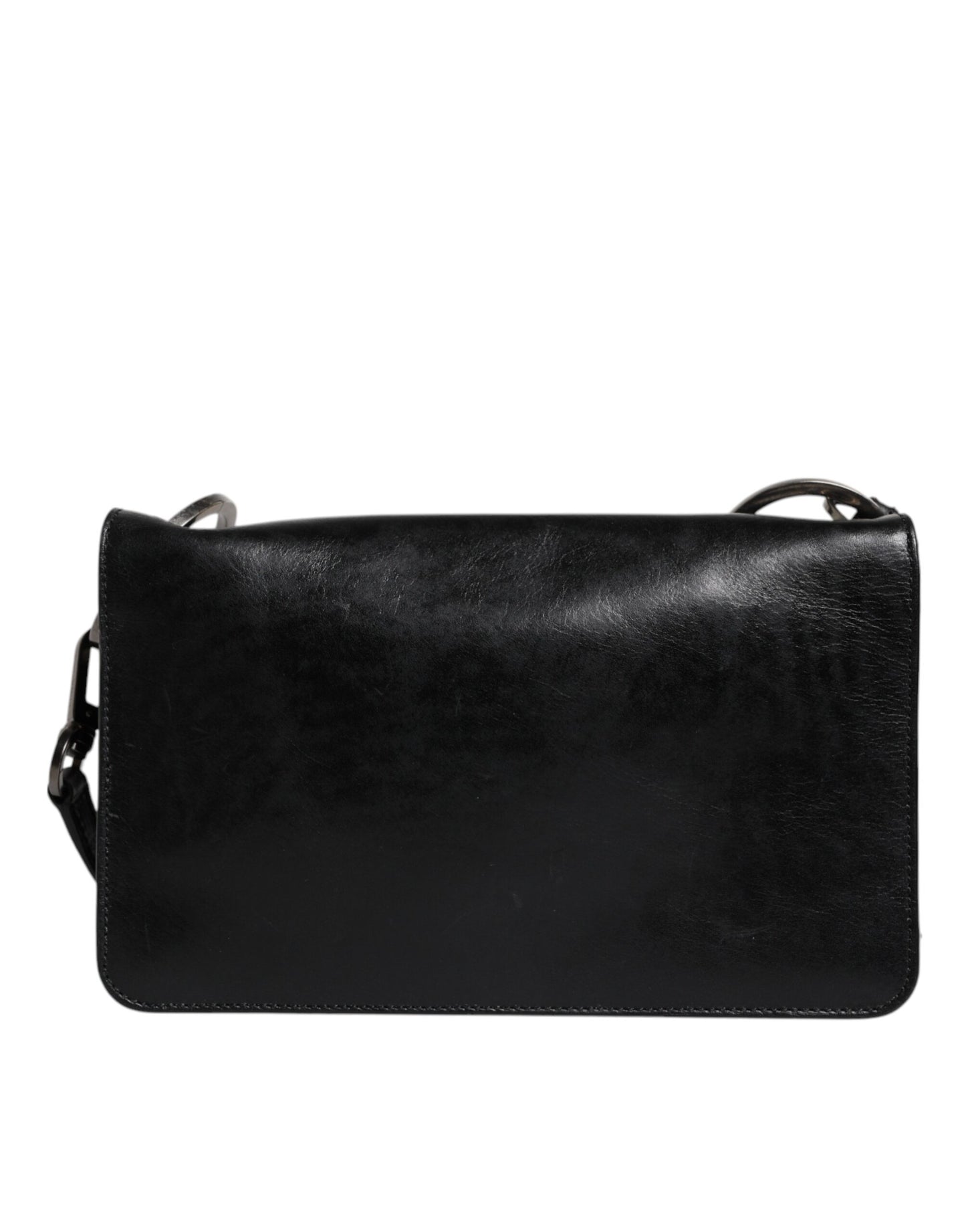 Dolce & Gabbana Schwarze Leder Logo Geldbörse - Luxuriöse Umhängetasche