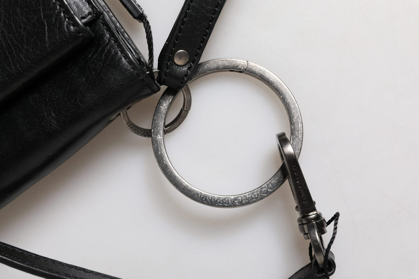 Dolce & Gabbana Schwarze Leder Logo Geldbörse - Luxuriöse Umhängetasche