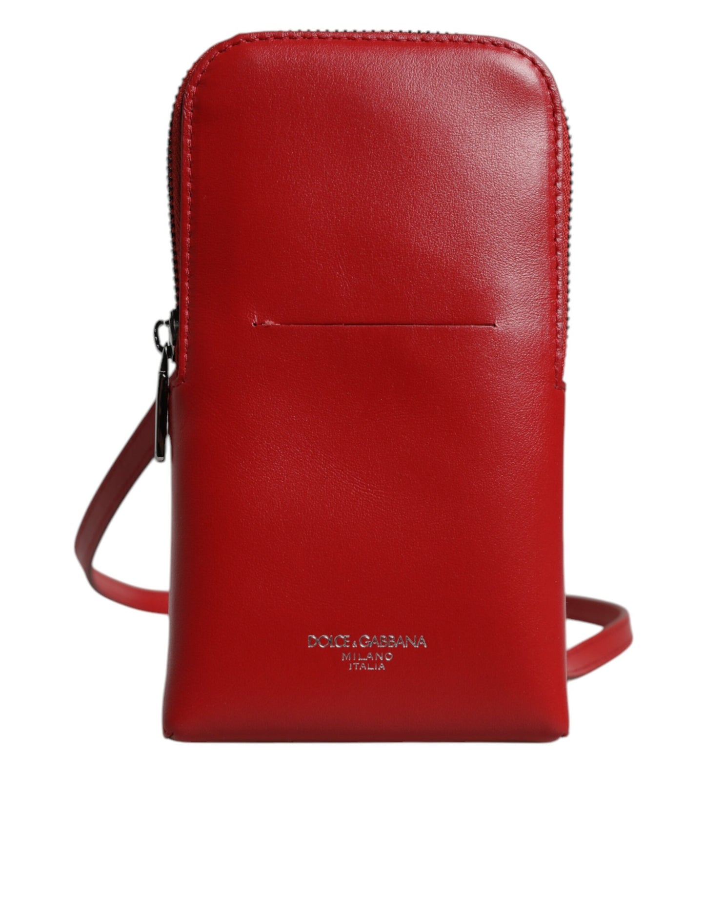 Dolce & Gabbana Rotes Leder Portemonnaie Sling Crossbody Tasche
