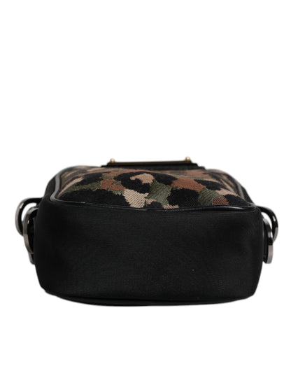 Dolce & Gabbana Multicolor Leopard Jacquard Umhängetasche mit DG-Logo-Plakette