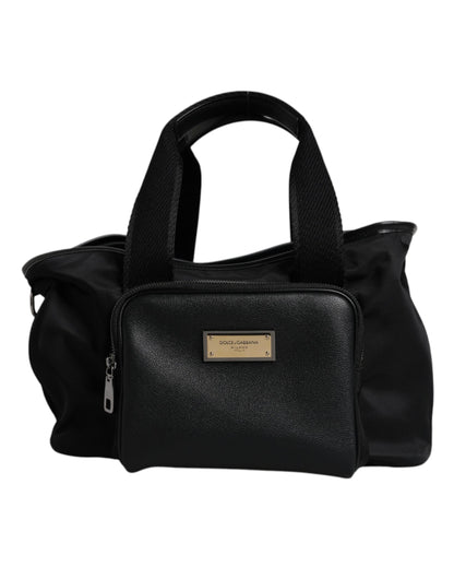 Dolce & Gabbana Schwarzer Schultergurt Pet Carry Logo Plaque Tasche – Exquisite Eleganz