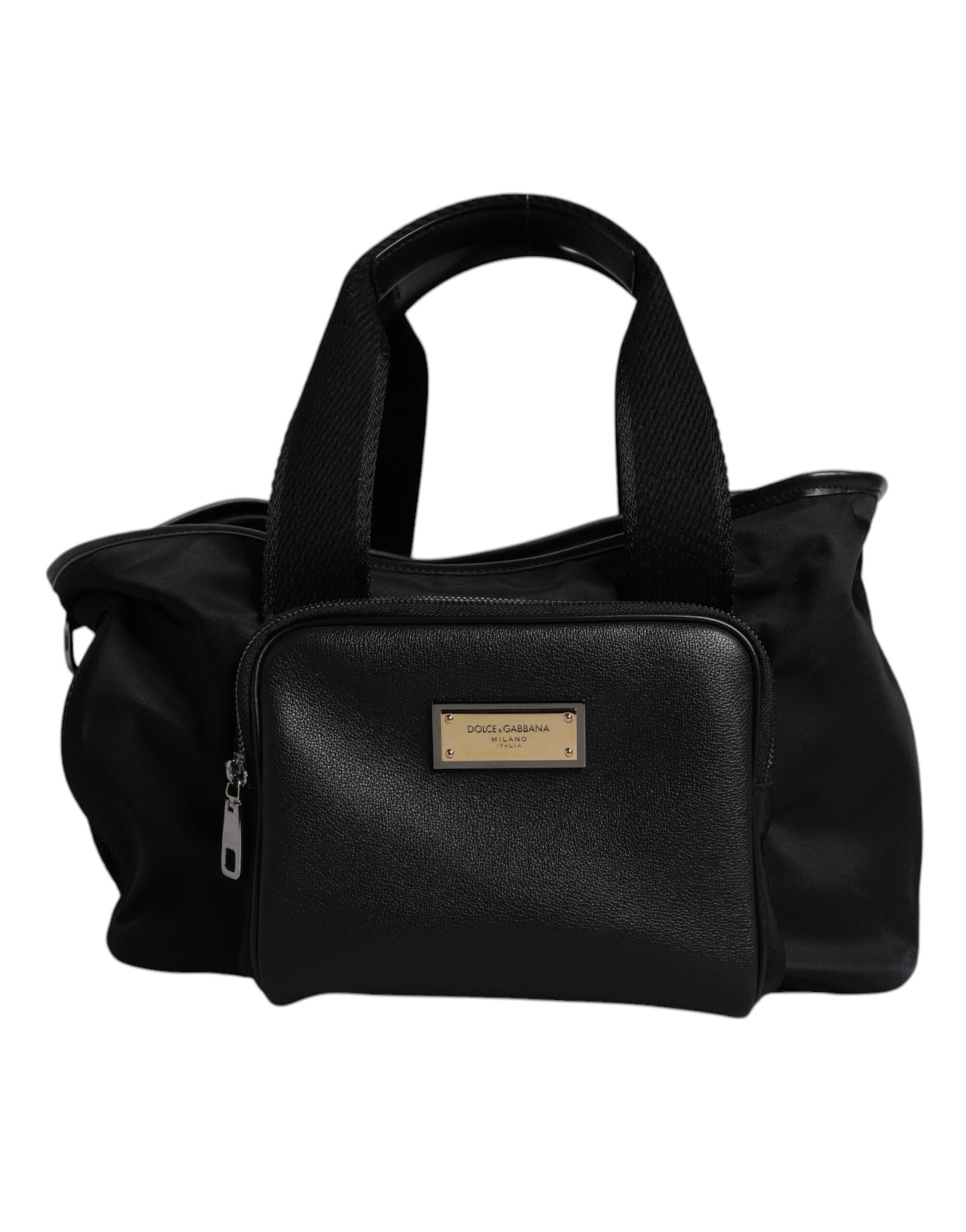Dolce & Gabbana Schwarzer Schultergurt Pet Carry Logo Plaque Tasche – Exquisite Eleganz