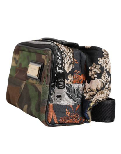 Dolce & Gabbana Multicolor Camouflage Patchwork Logo Gürteltasche