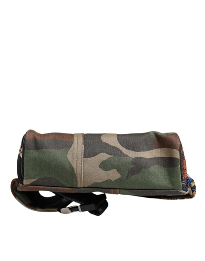 Dolce & Gabbana Multicolor Camouflage Patchwork Logo Gürteltasche