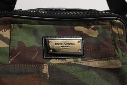 Dolce & Gabbana Multicolor Camouflage Patchwork Logo Gürteltasche