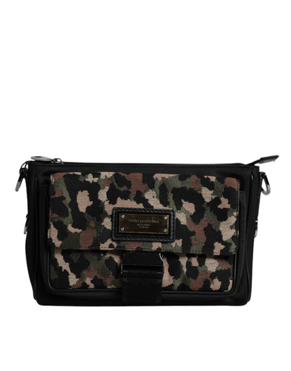 Dolce & Gabbana Multicolor Leopard Jacquard Crossbody Tasche – Exklusive Damenhandtasche