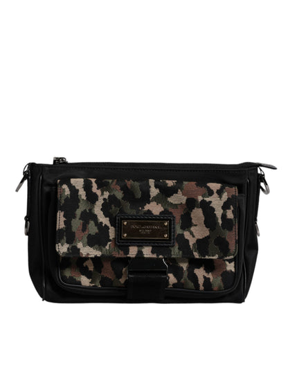 Dolce & Gabbana Mehrfarbige Leopard Jacquard Crossbody Tasche – Exquisite Eleganz