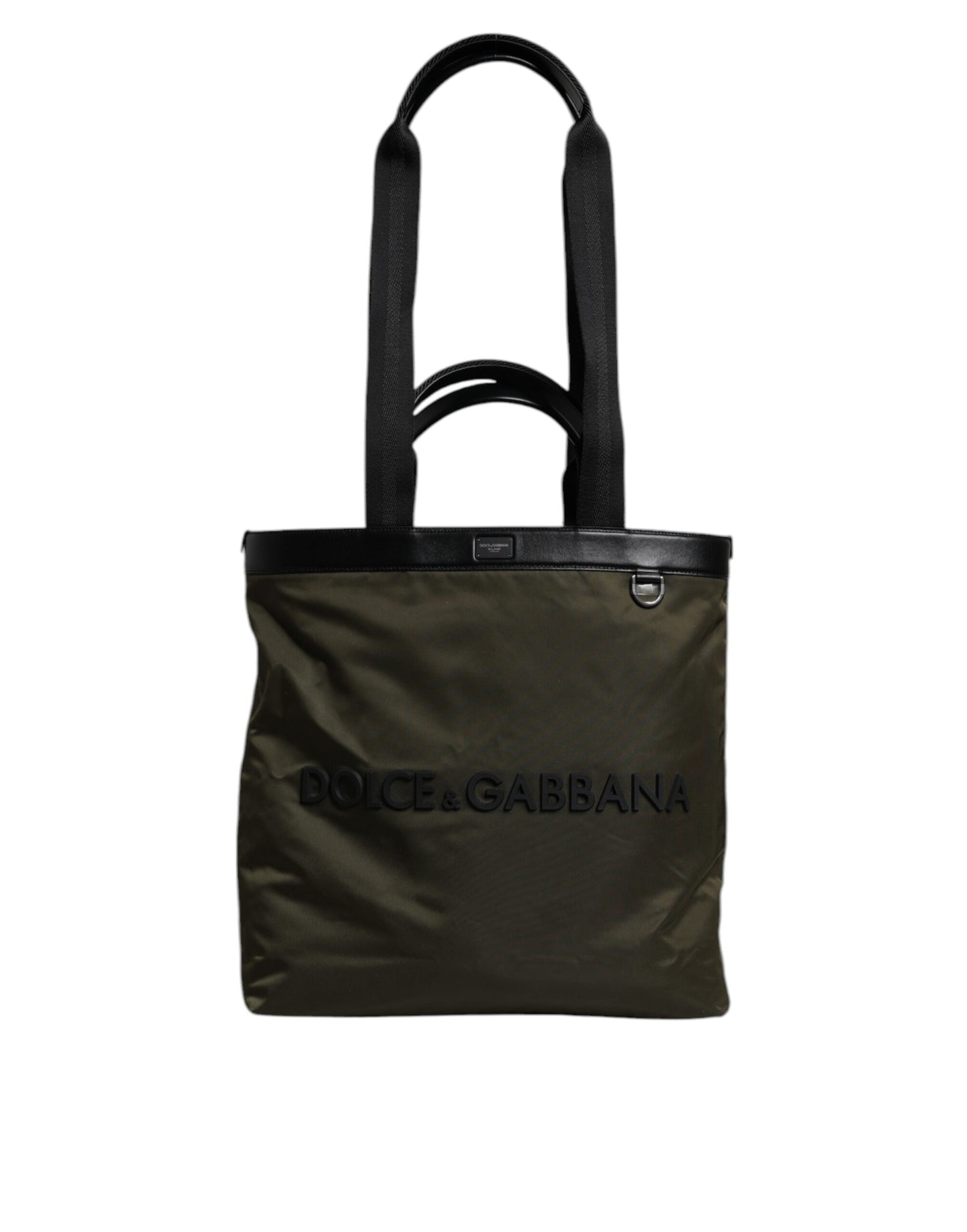 Luxuriöse Militärgrüne Nylon-Schulterriemen-Tragetasche von Dolce & Gabbana