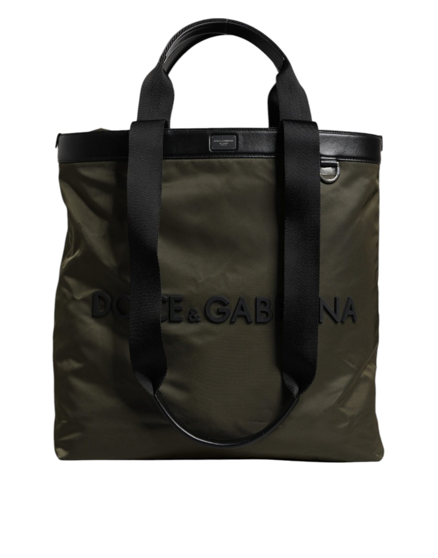 Luxuriöse Militärgrüne Nylon-Schulterriemen-Tragetasche von Dolce & Gabbana
