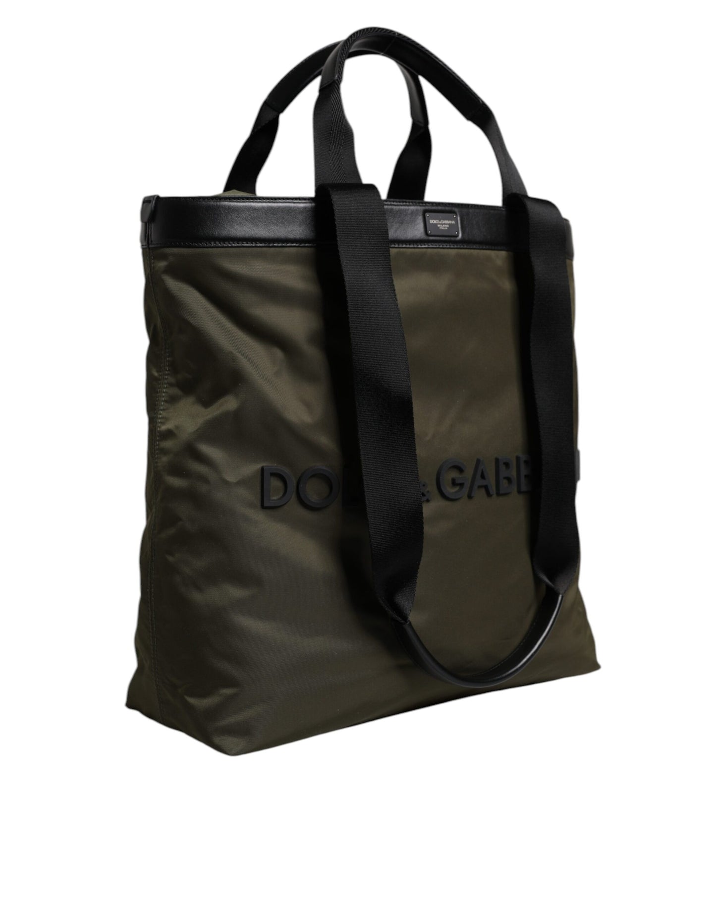 Luxuriöse Militärgrüne Nylon-Schulterriemen-Tragetasche von Dolce & Gabbana
