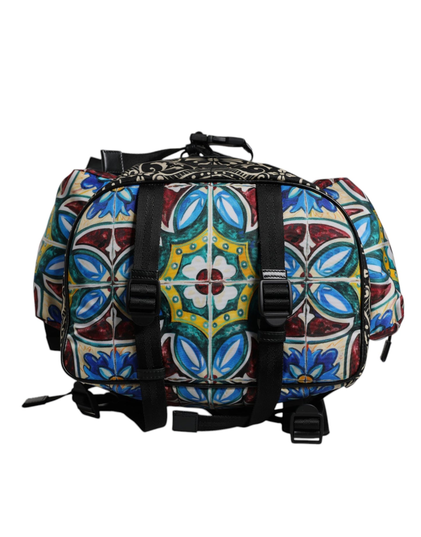 Dolce & Gabbana Multicolor Maiolica Druck Nylon Rucksack Tasche – Exquisite Eleganz