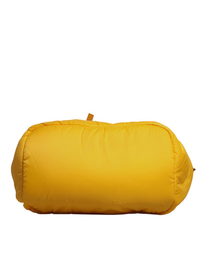 Dolce & Gabbana Gelbe Orange Nylon Logo Plaque Hand Schulter Duffle Bag – Exklusive Designer Tasche für Frauen